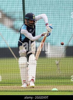 India's Virat Kohli during a nets session at the Kia Oval, London. Picture date: Tuesday August 31, 2021. Stock Photo