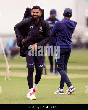 India’s Virat Kohli during a nets session at the Kia Oval, London. Picture date: Tuesday August 31, 2021. Stock Photo