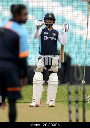 India's Virat Kohli during a nets session at the Kia Oval, London. Picture date: Tuesday August 31, 2021. Stock Photo