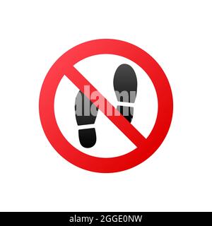 Flat no step for print design. Flat vector illustration. Warning icon. Stock Vector