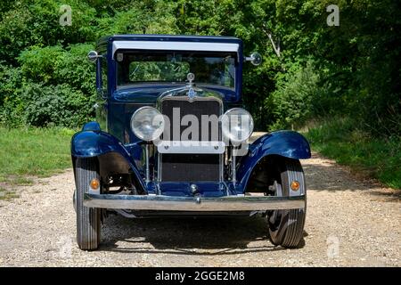 Oldtimer Chevrolet International Serie AC built in 1929, 3 gears, 3.180 ccm capacity, 6 cylinders, 46 hp at 2400 RPM, 1100 kg weight, view front Stock Photo