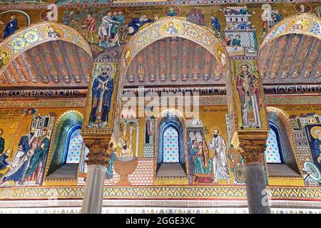 Cappella Palatina, close-up, Palazzo dei Normannni also Palazzo Reale, Palermo, Sicily, Italy Stock Photo