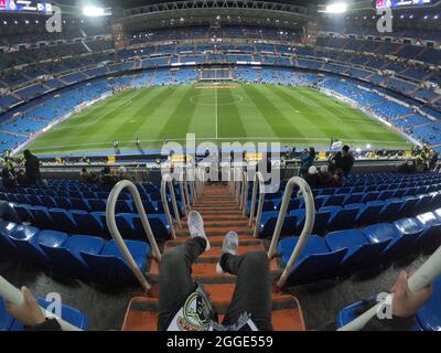 3rd Feb  2019 Santiago Bernabou, Spain. Offical stadium of Football Club Real Madrid with fans Stock Photo