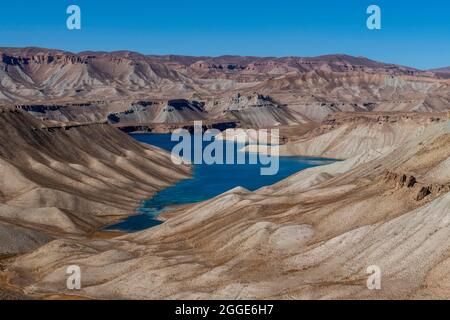 Overlook over the Unesco National Park, Band-E-Amir National Park, Afghanistan Stock Photo