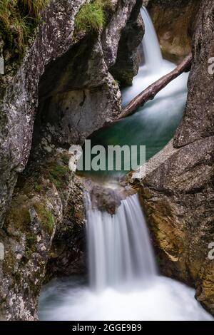 Small waterfall, cascades, Garnitzenklamm, Hermagor, Carinthia, Austria Stock Photo
