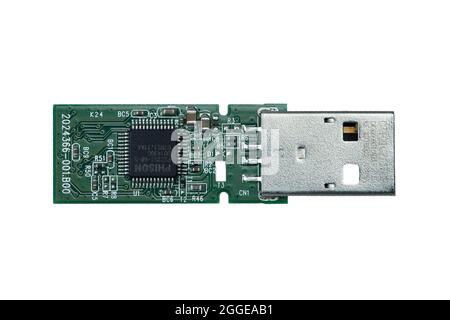 Assembled printed circuit board in a USB stick Stock Photo