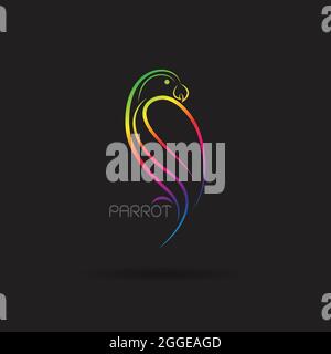 Vector of a parrot design on black background, Bird Icon., Easy editable layered vector illustration. Stock Vector