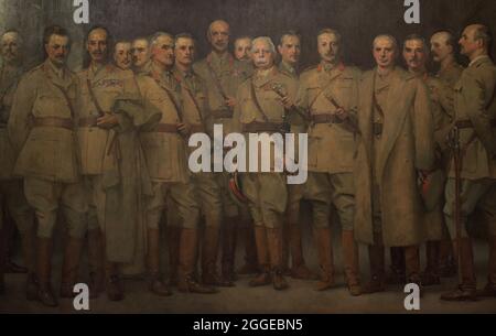General Officers of World War I. Portrait by John Singer Sargent (1856-1925). Oil on canvas (299,7 x 528,3 cm), 1922. Detail. National Portrait Gallery. London, England, United Kingdom. Stock Photo
