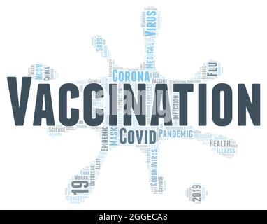 Vaccination  word cloud concept on white background, 3d rendering Stock Photo