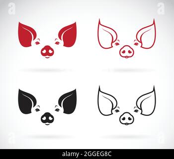 Vector image of pig head on white background. Easy editable layered vector illustration. Animals. Stock Vector