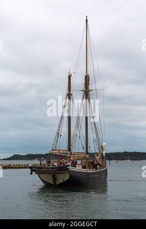 Queen Galadriel ship in Poole Harbour, Dorset UK in August Stock Photo