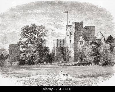The Great Tower, Ludlow Castle, Ludlow, Shropshire, England, seen here in the 19th century.  From Picturesque England its Landmarks and Historic Haunts, published, 1891 Stock Photo