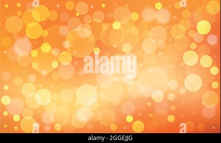 Vector illustration with bokeh. Abstract autumn background. Many defocused lights on bright gradient backdrop Stock Vector