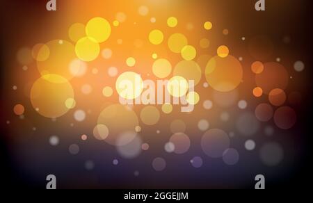 Night light with bokeh. Vector design template Stock Vector