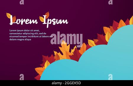 Autumn vector poster template with copy space Stock Vector