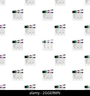 Black closed clapperboard pattern. Vector illustration. Stock Vector