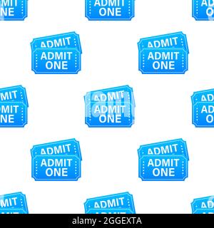 Realistic blue show ticket pettern. Vector illustration. Stock Vector