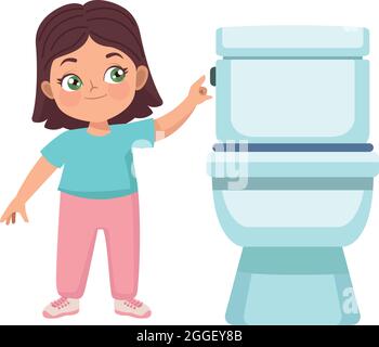 little girl in toilet Stock Vector Image & Art - Alamy