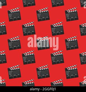Black closed clapperboard pattern. Vector stock illustration. Stock Vector