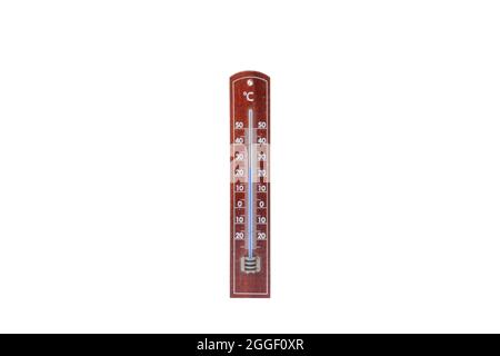Wooden room temperature thermometer isolated on the white background Stock  Photo - Alamy