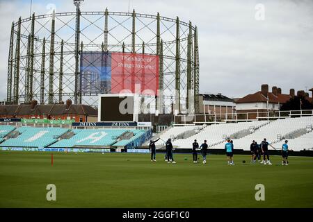 General view of England players during a nets session at the Kia Oval, London. Picture date: Tuesday August 31, 2021. Stock Photo
