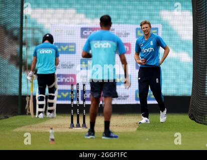 England’s Joe Root during a nets session at the Kia Oval, London. Picture date: Tuesday August 31, 2021. Stock Photo