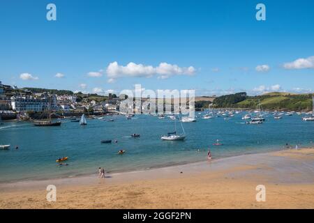 The beach at East Portlemouth on the Salcombe Estuary on a sunny summer's day Stock Photo