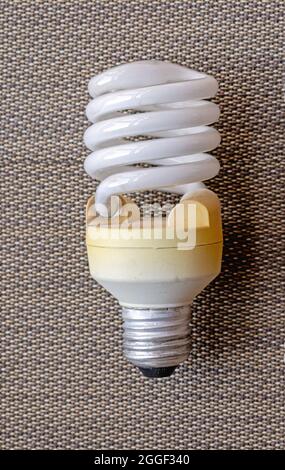 Old Used Cfl Compact Fluorescent Lightbulb Energy Saving Stock Photo