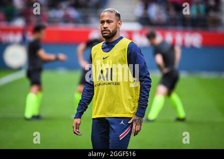 Reims, France, France. 29th Aug, 2021. NEYMAR JR of PSG during the Ligue 1 match between Paris Saint-Germain (PSG) and Stade Reims at Stade Auguste Delaune on August 29, 2021 in Reims, France. (Credit Image: © Matthieu Mirville/ZUMA Press Wire) Stock Photo