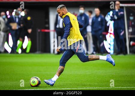 Reims, France, France. 29th Aug, 2021. NEYMAR JR of PSG during the Ligue 1 match between Paris Saint-Germain (PSG) and Stade Reims at Stade Auguste Delaune on August 29, 2021 in Reims, France. (Credit Image: © Matthieu Mirville/ZUMA Press Wire) Stock Photo