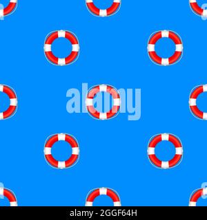 Realistic Style, lifebuoy pattern on White Background. Vector stock illustration. Stock Vector