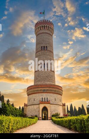 The tower of San Martino della Battaglia as a reminder of the Italian Wars of Independence Stock Photo