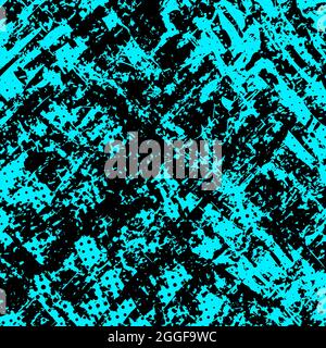 Grunge scratched abstract background. Distress texture of spots, dots, scratches. Vintage damaged turquoise backdrop Dirty artistic design element Stock Vector