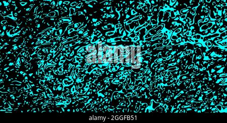 Grunge cyan and black background. Distress texture of spots, ink, dots, scratches. Vintage damaged turquoise backdrop. Dirty artistic design element Stock Vector