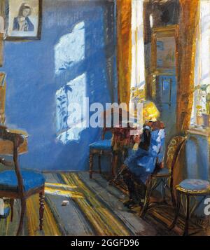 Sunlight in the Blue Room by the Danish artist, Anna Ancher (1859-1935), oil on canvas, 1891 Stock Photo