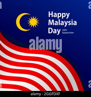 Happy Malaysia Day vector illustration to commemorate Malaysia's National Day on September 16th Stock Vector