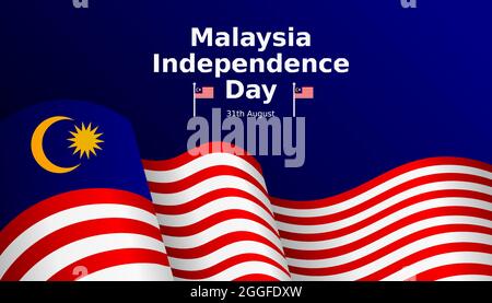 malaysia independence day vector illustration banner design Stock Vector