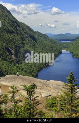 Lower Ausable Lake from Indian Head overlook, Adirondack Park, New York, USA Stock Photo