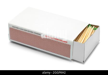 Box of Matches Cut Out On White. Stock Photo