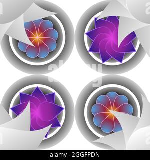 Brightly colored graphic flower pattern seamless design Stock Vector