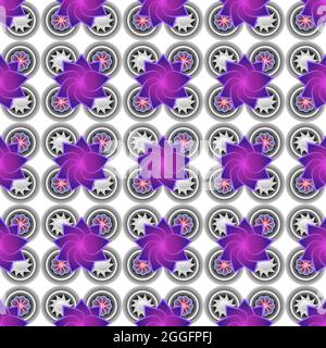 Brightly colored graphic flower pattern seamless design Stock Vector