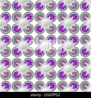 Brightly colored graphic flower pattern seamless design Stock Vector