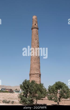 Historical minarets in Herat was built In the reign of Shahrukh Mirza in 1438, Afghanistan Stock Photo