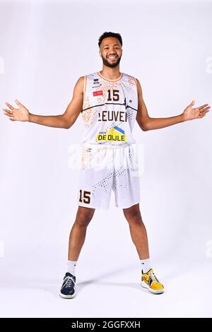 leuvens kevin stilmant poses at a photoshoot of belgian basketball team leuven bears ahead of the 2021 2022 euromillions league tuesday 31 august 2