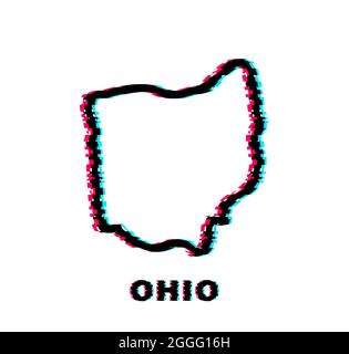3d map of Ohio is a state of United States Stock Vector Image & Art - Alamy