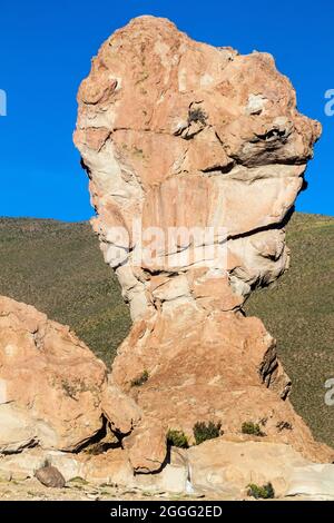 Rock formation called Copa del Mundo (World Cup) in Bolivia Stock Photo