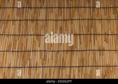 Bamboo stick straw mat texture to background.part of Japanese cooking utensils Stock Photo