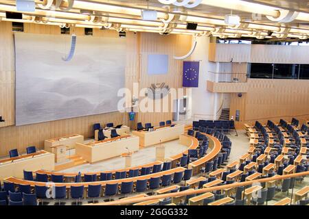 Stockholm, Sweden - 2018 09 30: Stockholm Parliament Interior in Sweden Stock Photo