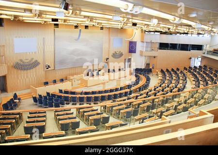 Stockholm, Sweden - 2018 09 30: Stockholm Parliament Interior in Sweden Stock Photo