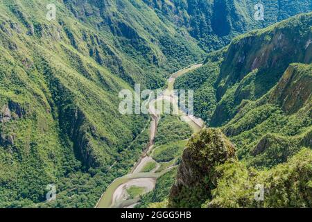 Urubamba river valley near Machu Picchu ruins, Peru. Stock Photo